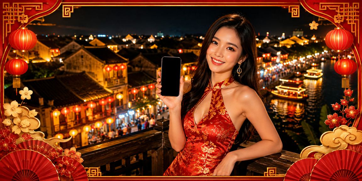 Đèn lồng Hội An và điện thoại minh họa kiểm tra ưu đãi casino mobile